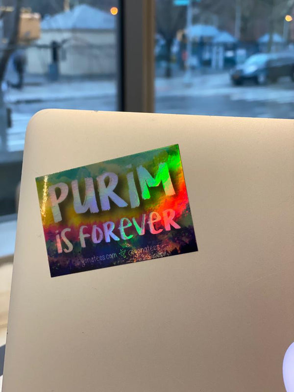 Purim is Forever Holographic Sticker